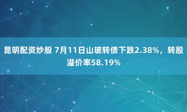 昆明配资炒股 7月11日山玻转债下跌2.38%，转股溢价率58.19%